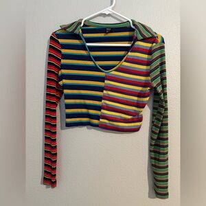 SHEIN Multicolor Striped Knit Top